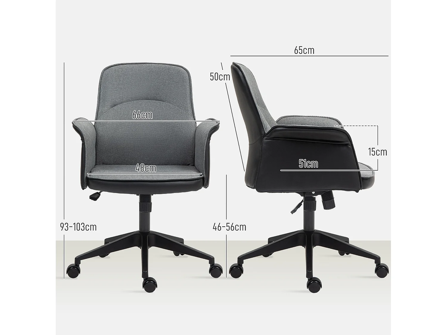 Cadeira de Escritório Giratória com Ajuste de Altura e Apoio para Braços - Conforto e Estilo Moderno