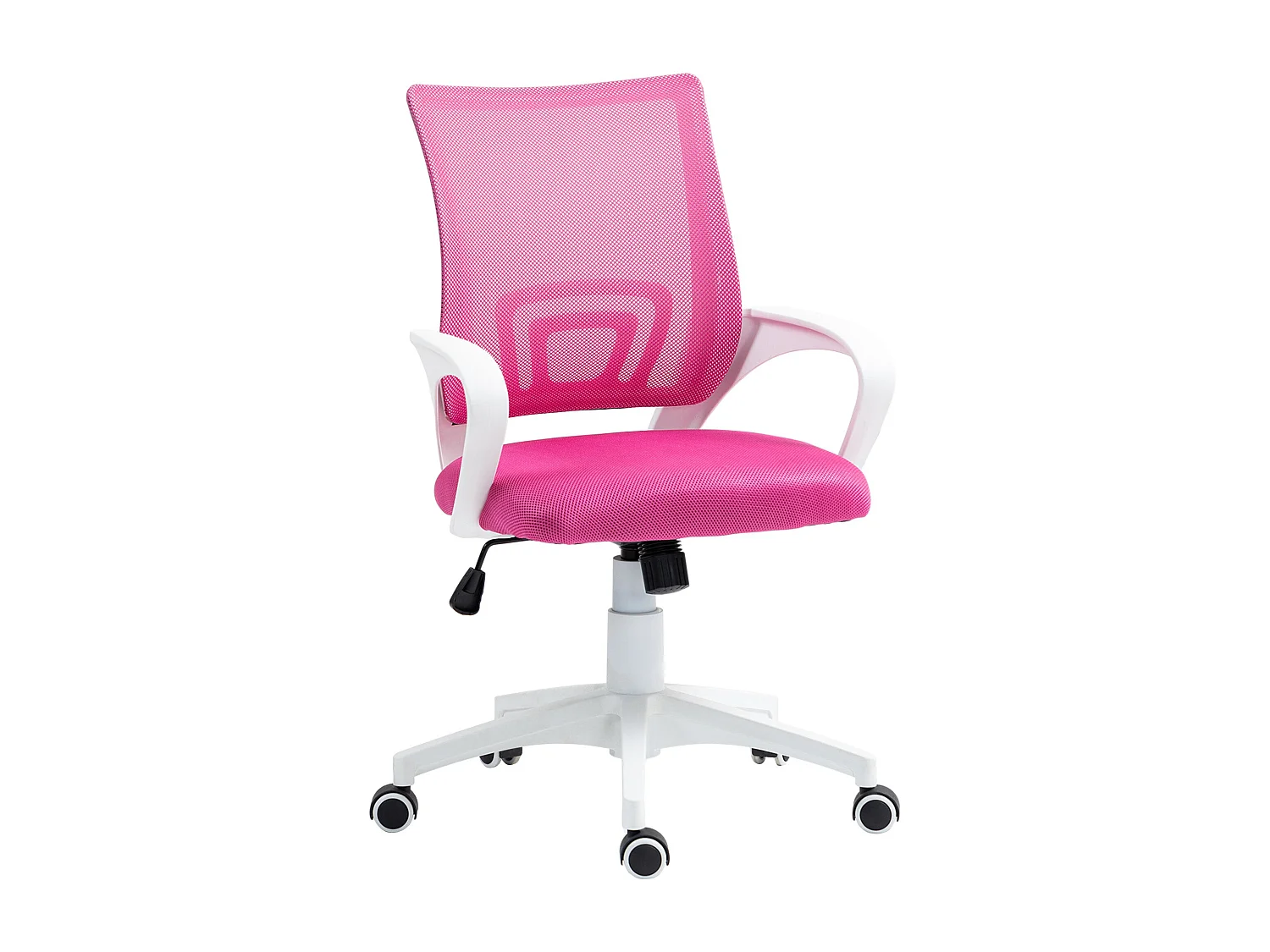 Cadeira de Escritório Giratória Rosa com Altura Ajustável e Apoios para Braços - Modelo Bordeaux