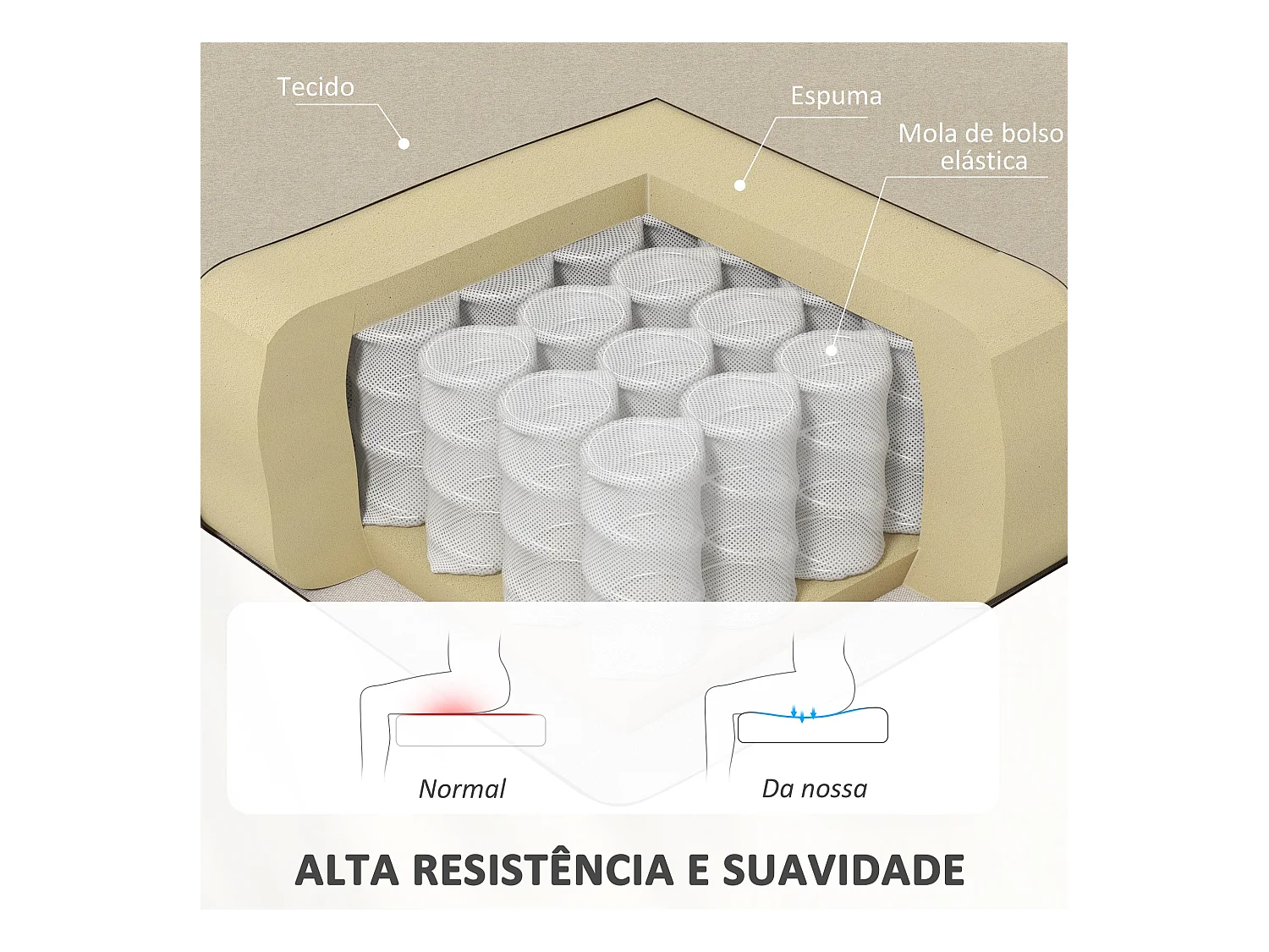 Sillón relax Balboa Homcom reclinable crema 102x64x86 cm