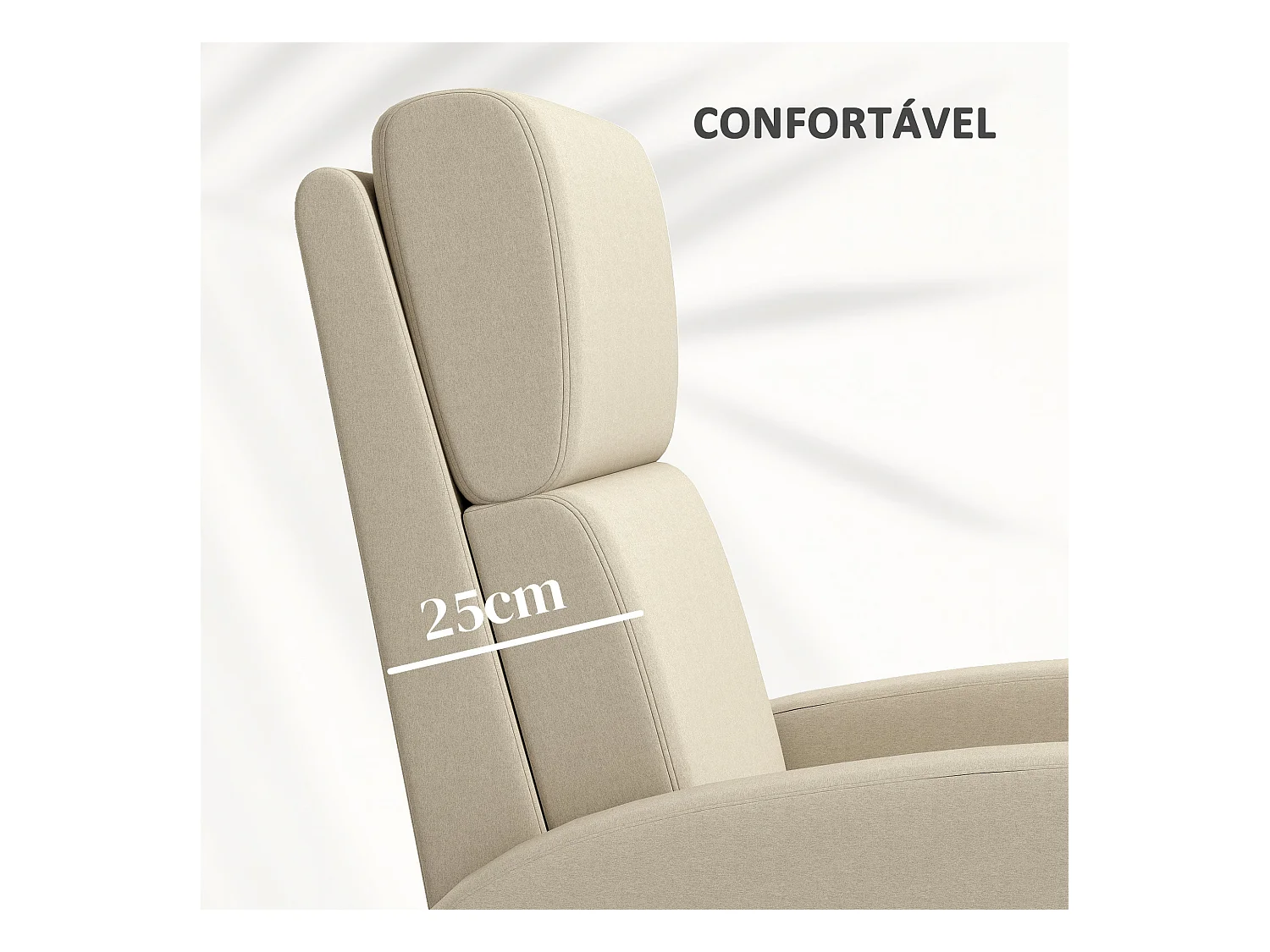 Sillón relax Balboa Homcom reclinable crema 102x64x86 cm