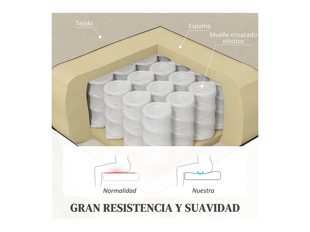 Sillón relax Balboa Homcom reclinable crema 102x64x86 cm