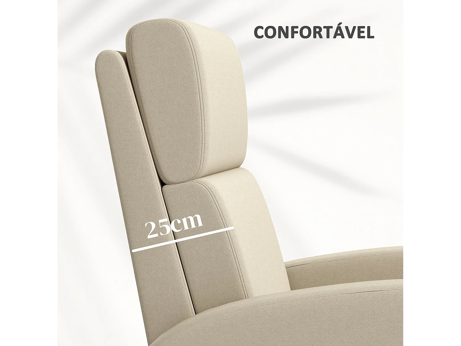 Sillón relax Balboa Homcom reclinable crema 102x64x86 cm