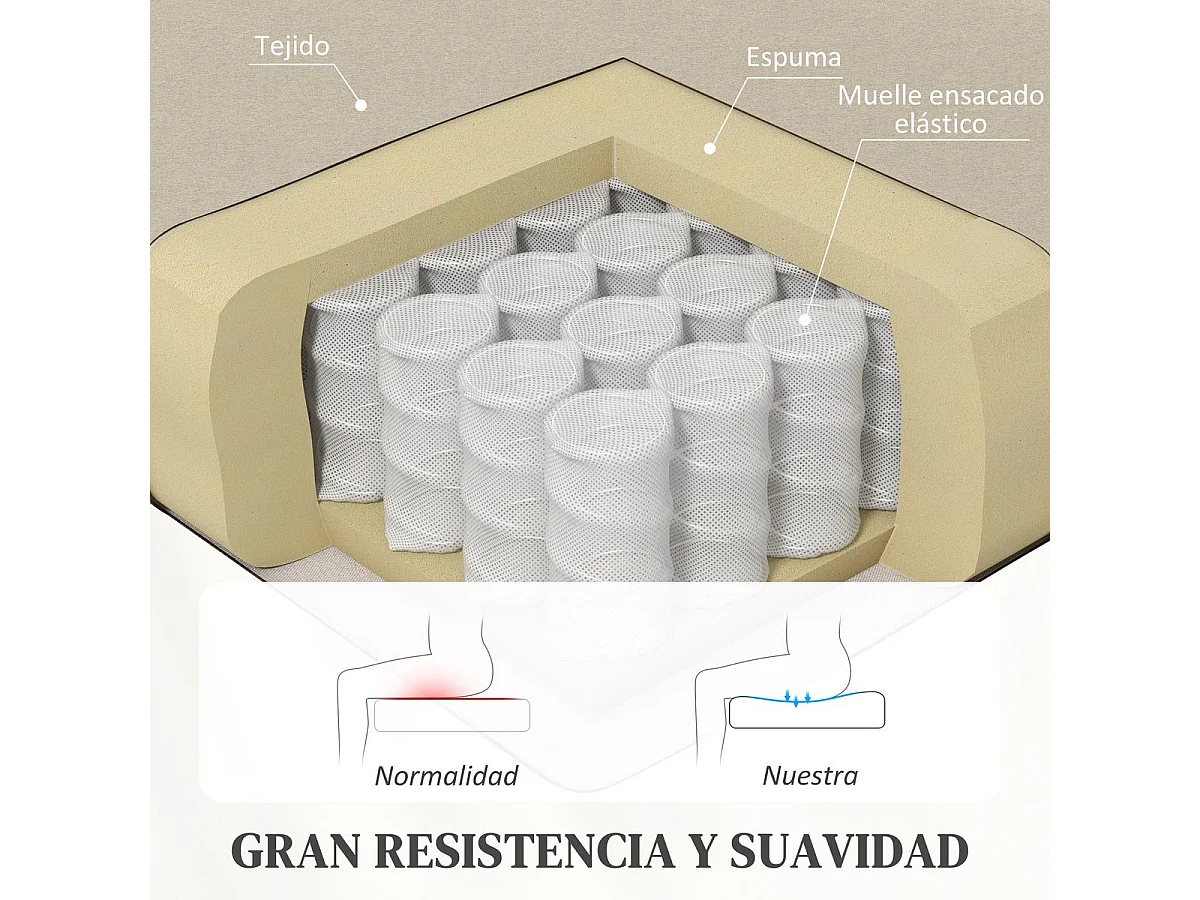 Sillón relax Balboa Homcom reclinable crema 102x64x86 cm
