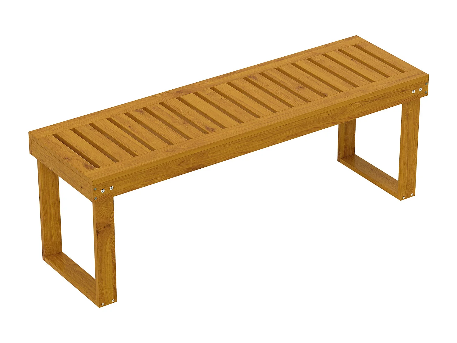 Banco de jardín Matías Outsunny 2 plazas natural 43x120x34 cm