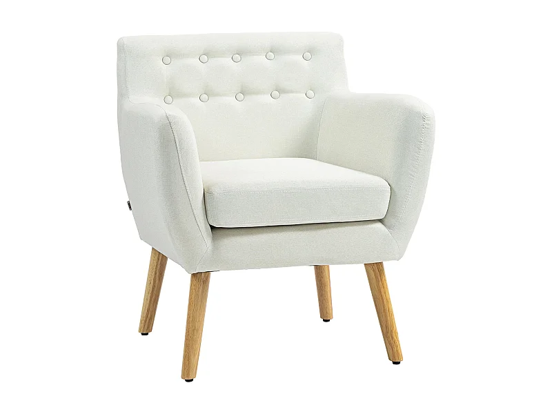 Butaca Merengue Homcom reposabrazos crema 76x68x58,5 cm