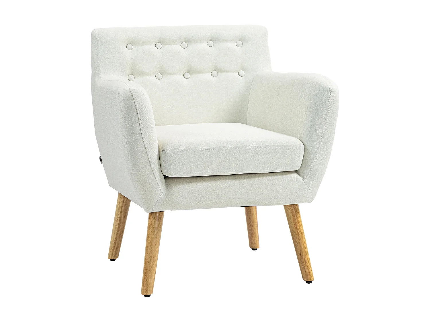 Butaca Merengue Homcom reposabrazos crema 76x68x58,5 cm