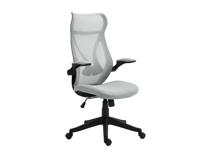 Silla de oficina Álex Homcom basculante altura regulable gris 113-121x66x66 cm