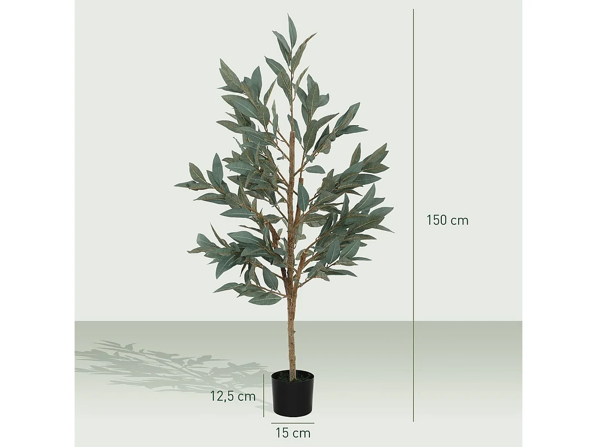 Árbol artificial Homcom imitación Laurel verde 150 cm