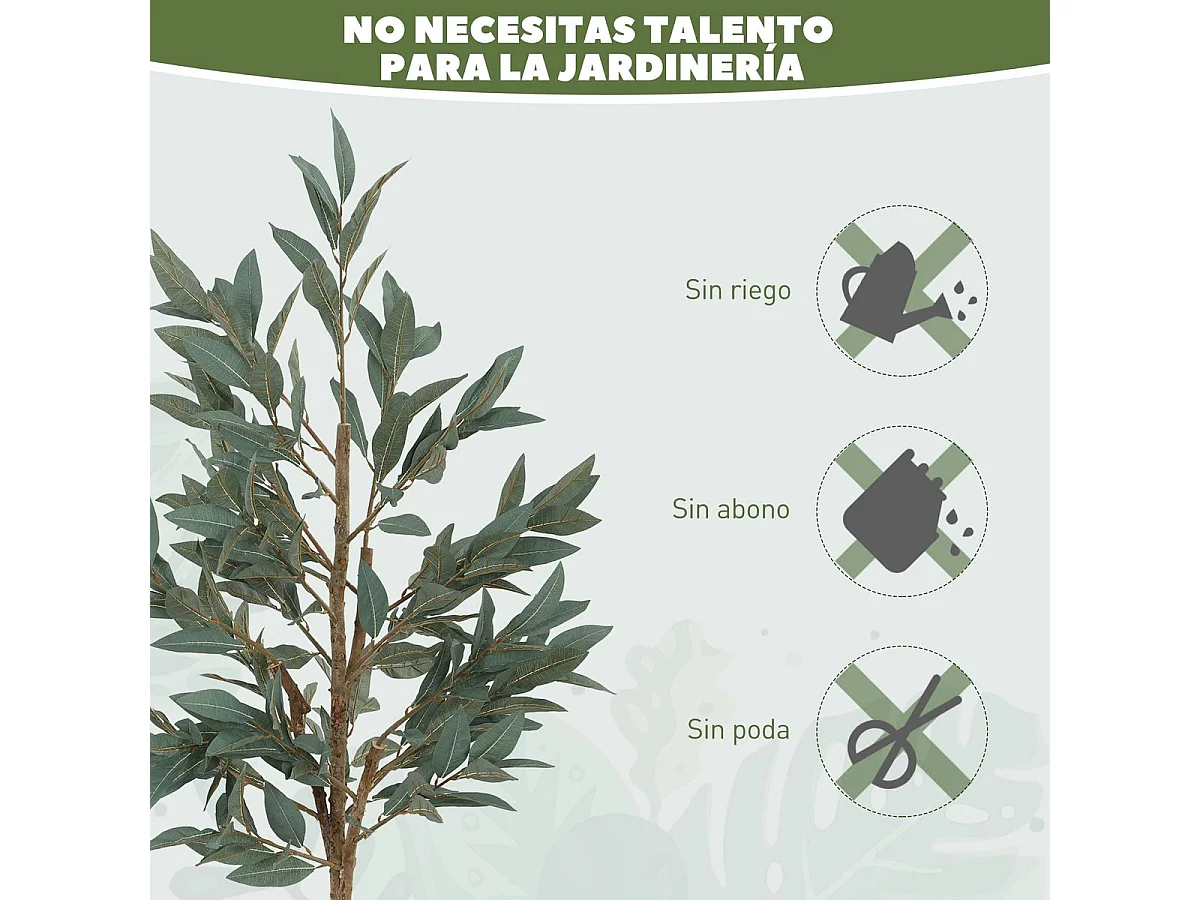 Árbol artificial Homcom imitación Laurel verde 150 cm