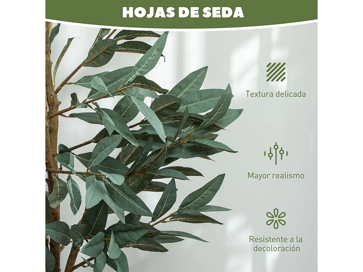 Árbol artificial Homcom imitación Laurel verde 150 cm