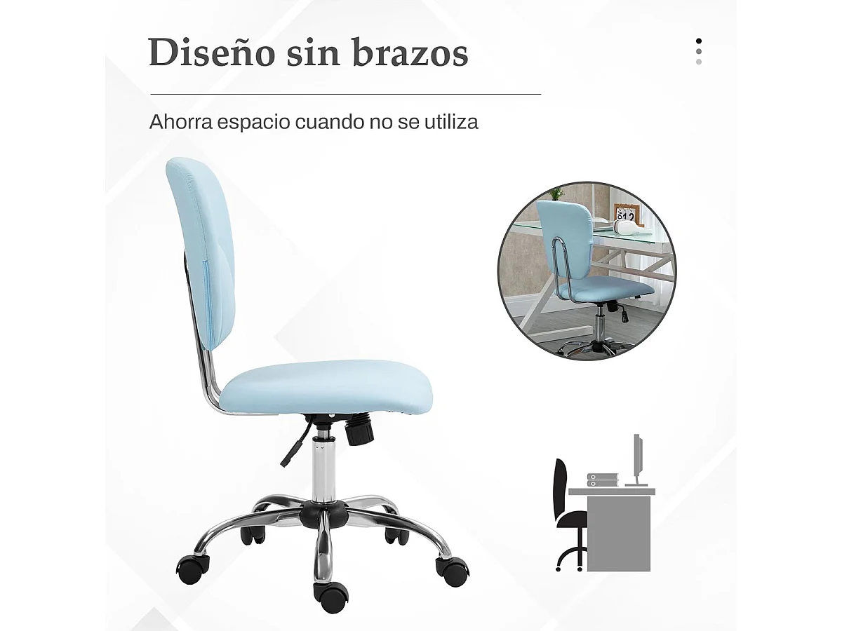 Silla de escritorio Sky Vinsetto altura regulable función basculante azul 87,5-96,5x50x54 cm