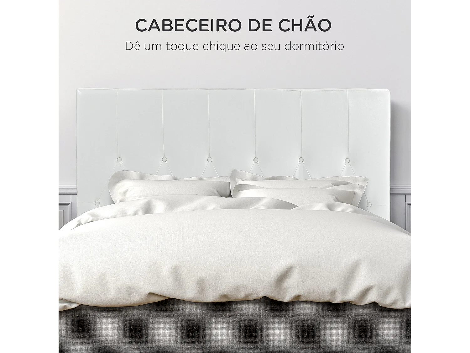 Cabeceira de Cama Estofada 160cm em Linho - Modelo Toulon com Duas Formas de Uso