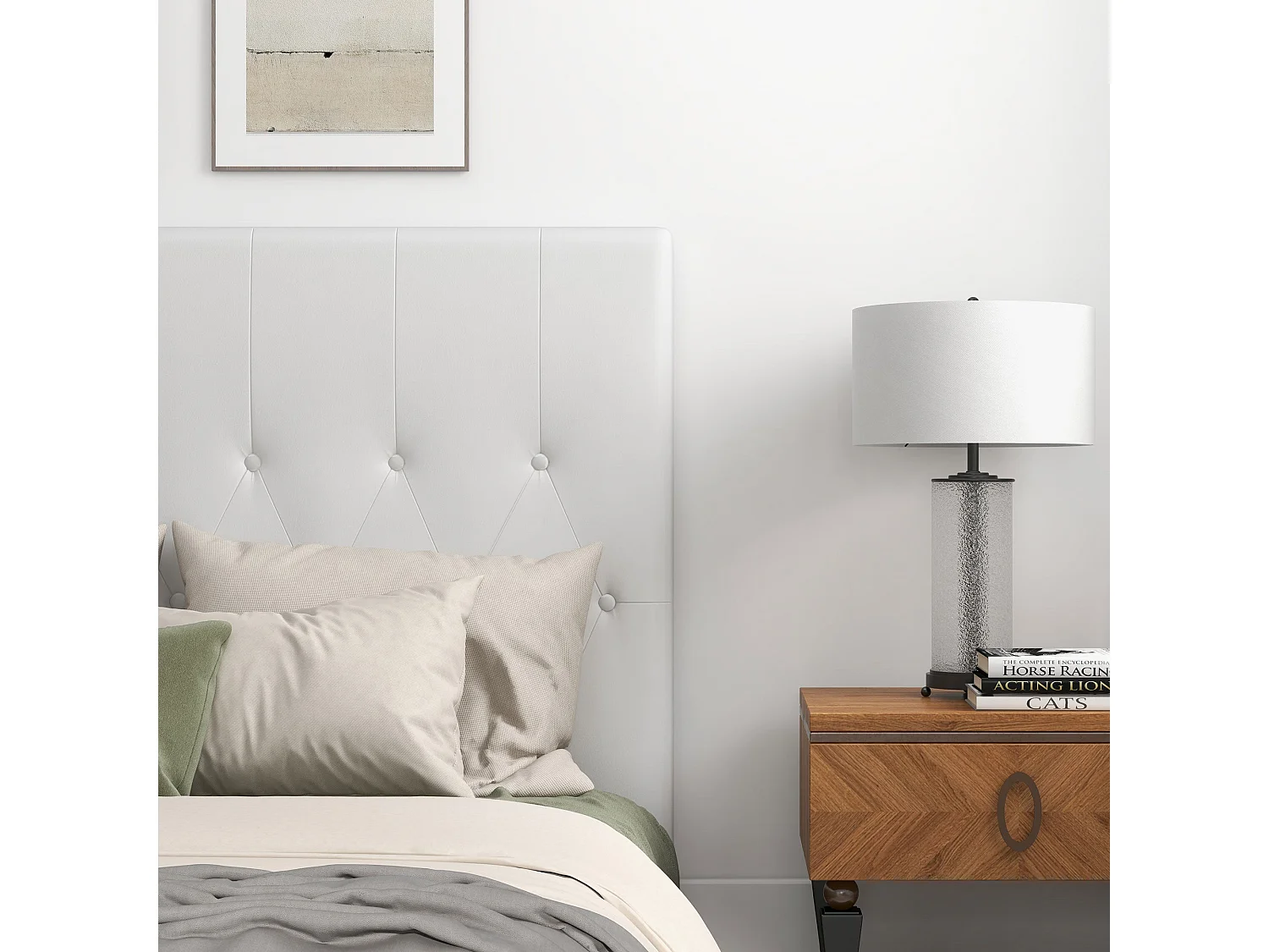 Cabeceira de Cama Estofada 160cm em Linho - Modelo Toulon com Duas Formas de Uso