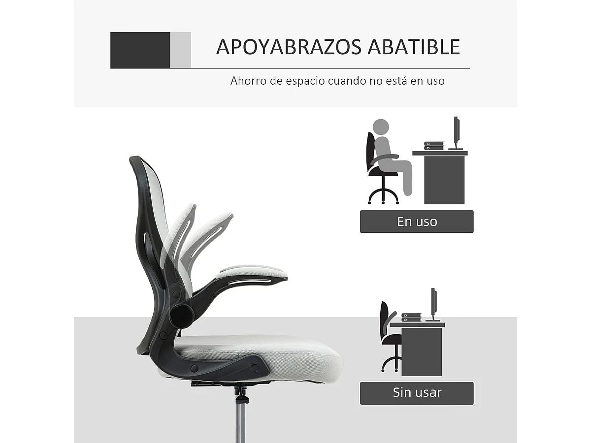 Silla de oficina Mike altura regulable + soporte lumbar + reposapiés blanco 102-122x59x65 cm