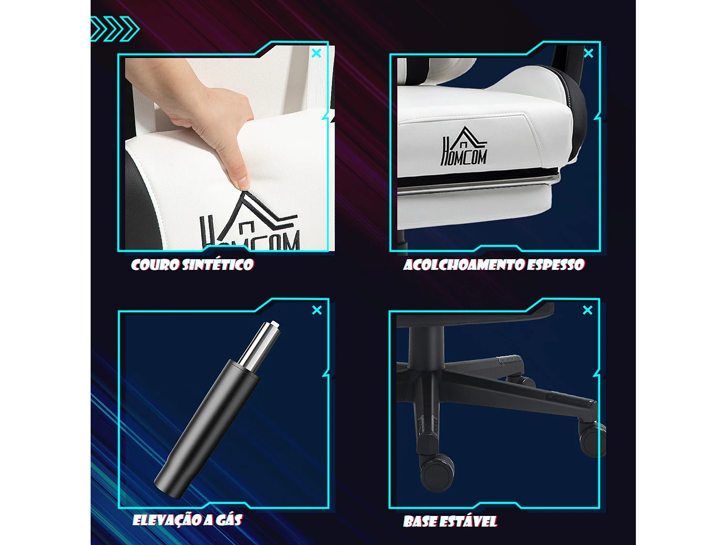 Cadeira Gamer Reclinável com Design de Gato e Ajustes Confortáveis para Escritório e Jogo