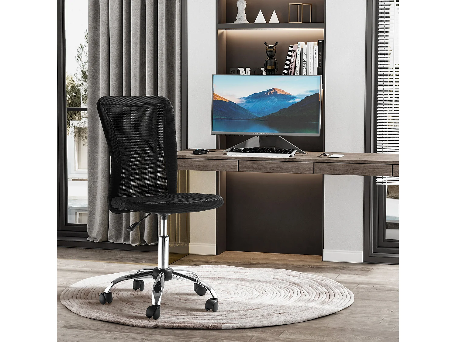 Silla de escritorio Licci Vinsetto giratoria negro 90-100x43x58 cm