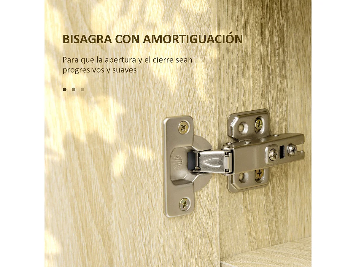 Armario de baño Enebro Kleankin con espejo, estantes y toallero natural 70x60x15 cm