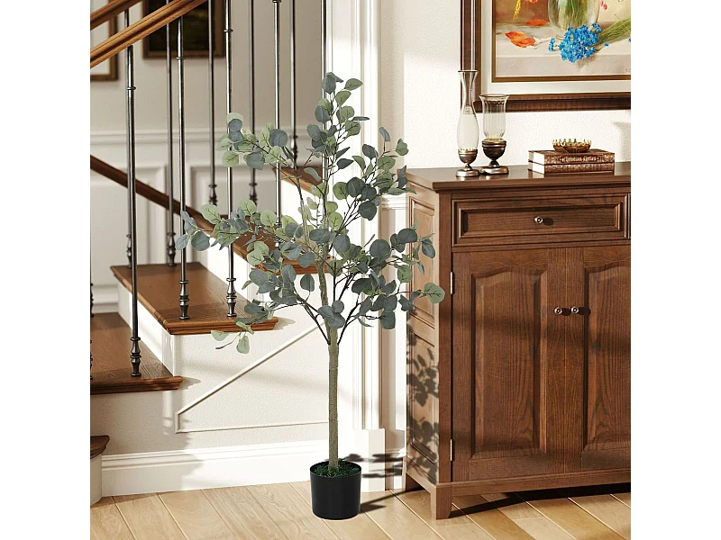 Planta artificial Eucaliptus 230 hojas verde 120 cm