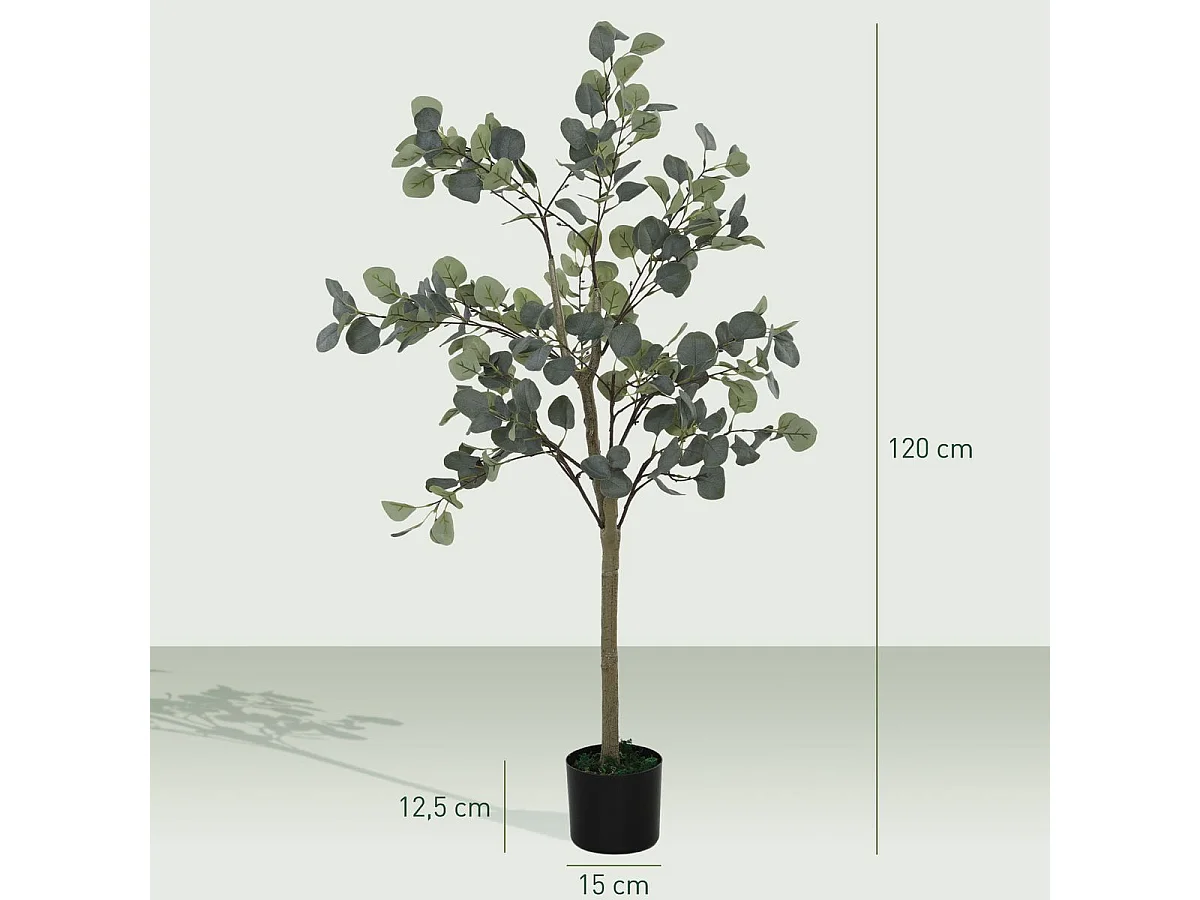 Planta artificial Eucaliptus 230 hojas verde 120 cm