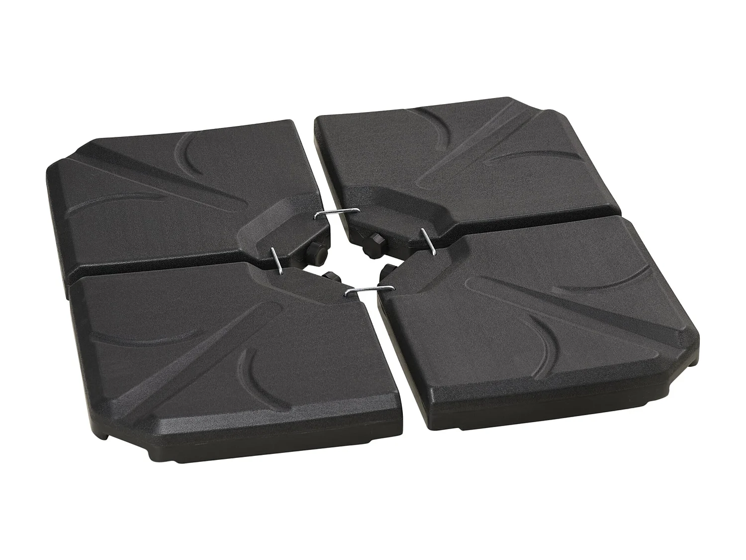 Base para sombrilla cruzada Kansas Outsunny 4 pesos rellenables negro 8,3x103x103 cm