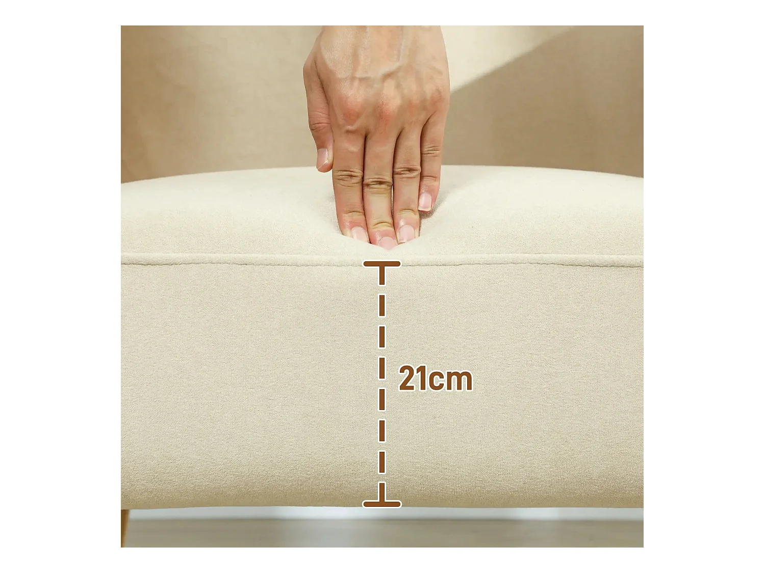 Butaca Club Homcom con reposabrazos beige 82x72x87 cm