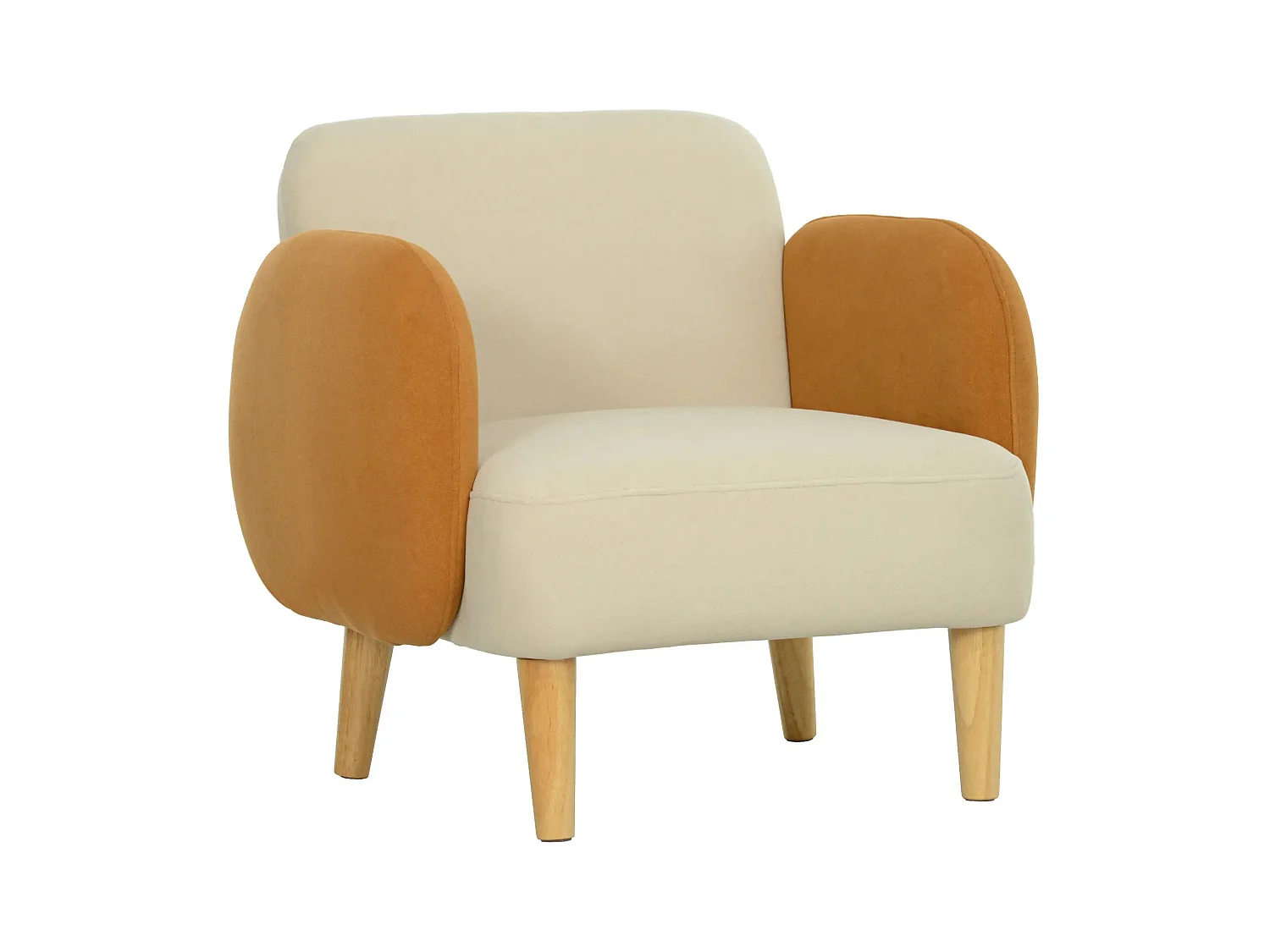 Butaca Club Homcom con reposabrazos beige 82x72x87 cm