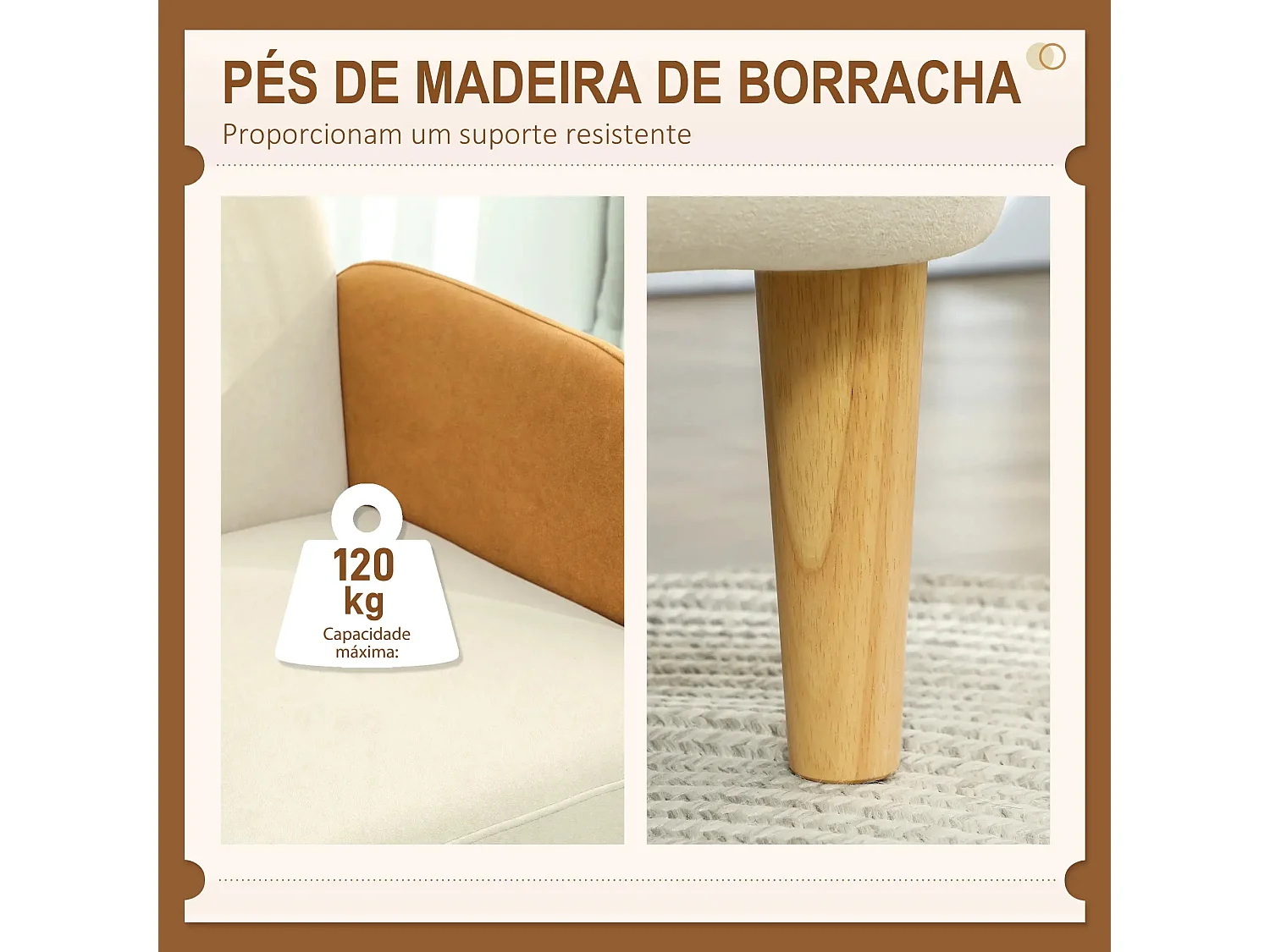 Poltrona Fluffy em Veludo Bege e Ocre - Conforto e Estilo Moderno para Sua Casa