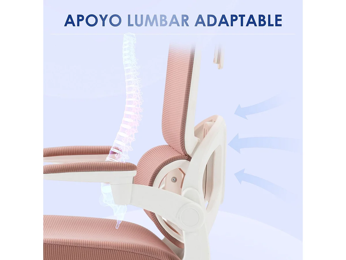 Cadeira de Escritório Vinsetto Rosa com Encosto Alto e Apoio de Cabeça Ajustável