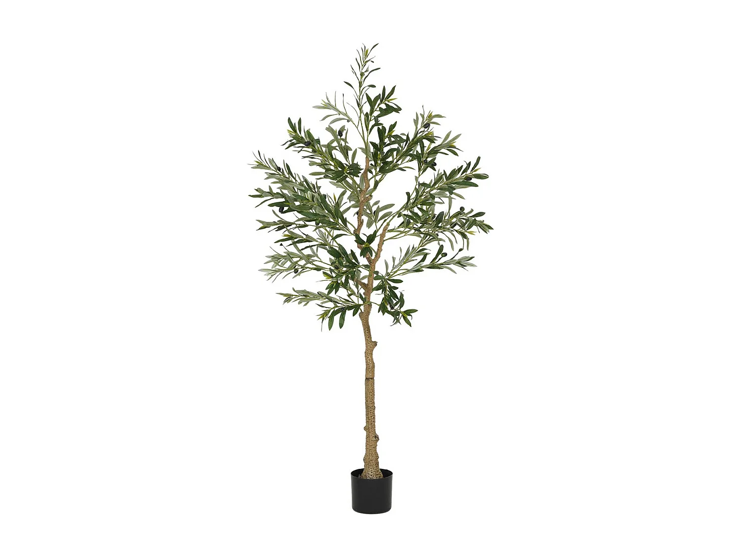 Planta artificial Olivo Homcom 720 hojas + 32 aceitunas verde 150 cm