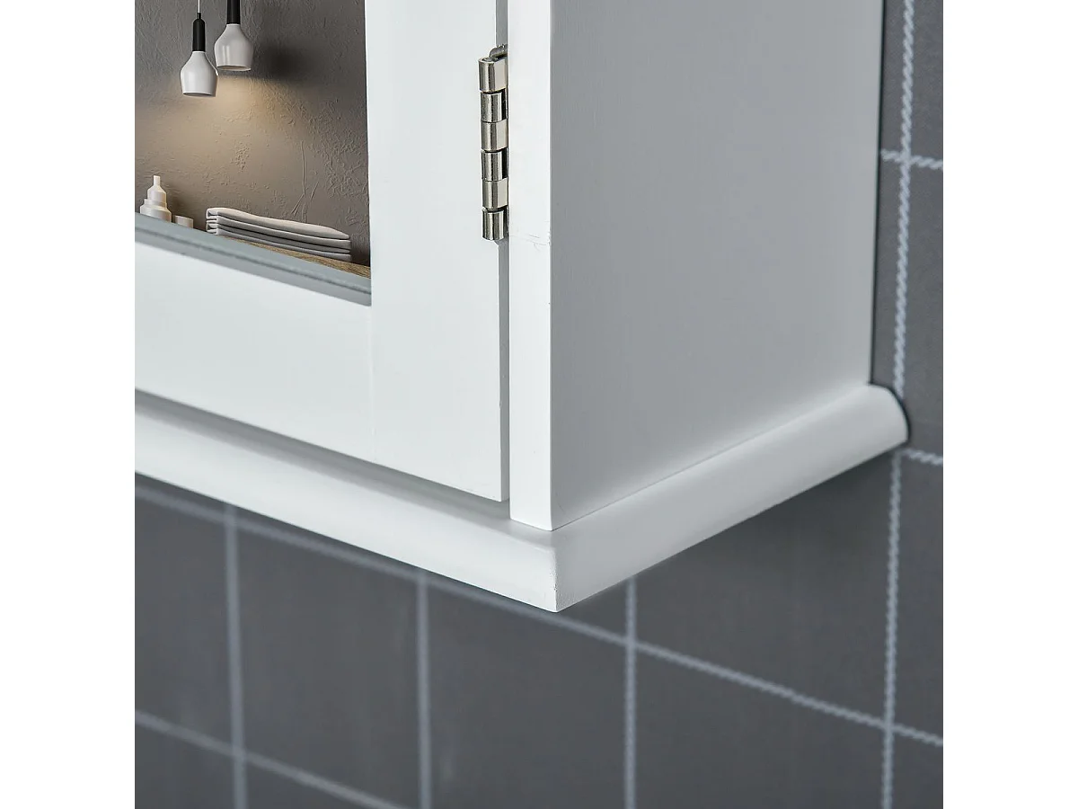 Armario de baño Álamo Kleankin con espejo blanco 60x41x14 cm