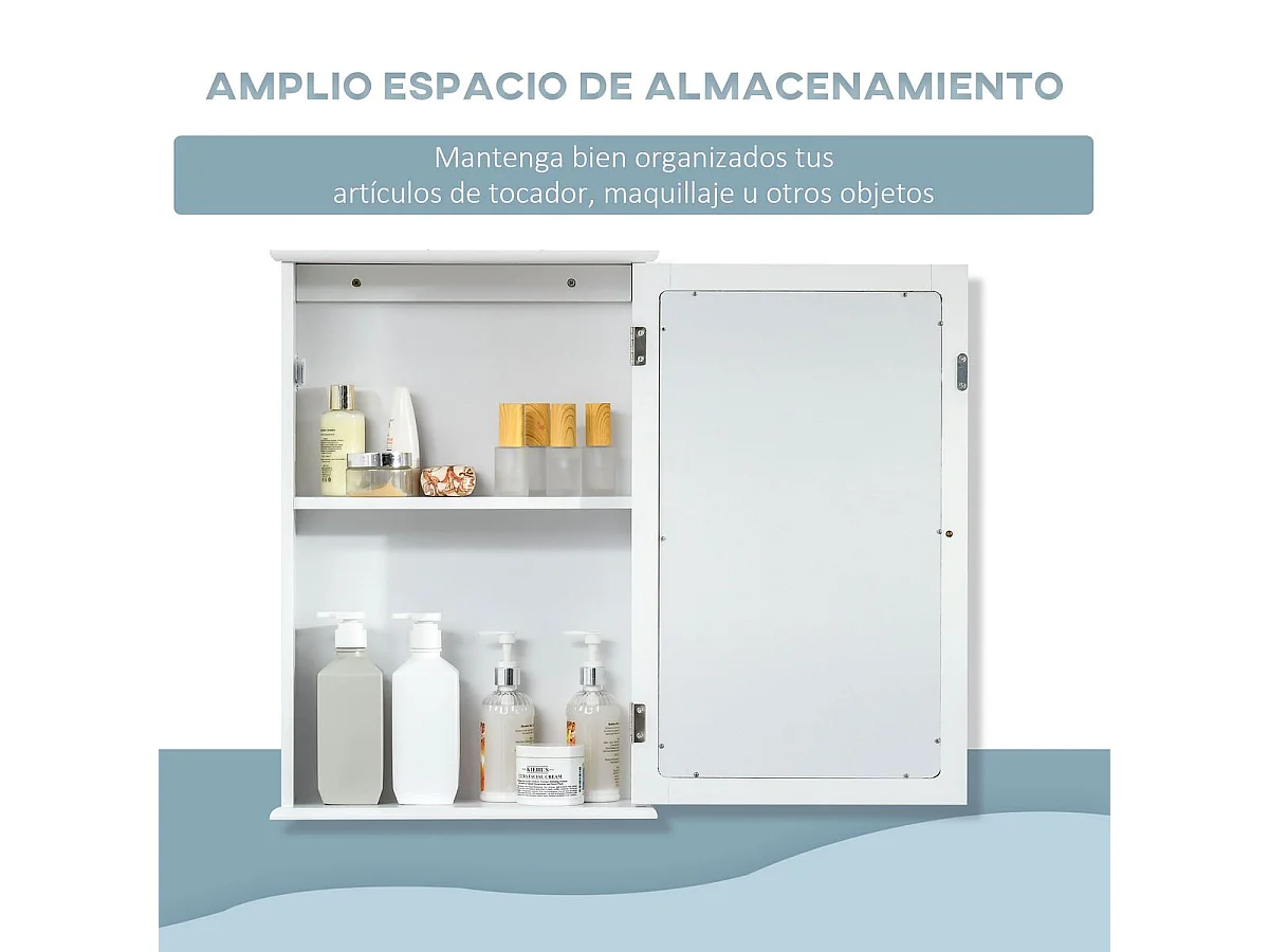 Armario de baño Álamo Kleankin con espejo blanco 60x41x14 cm