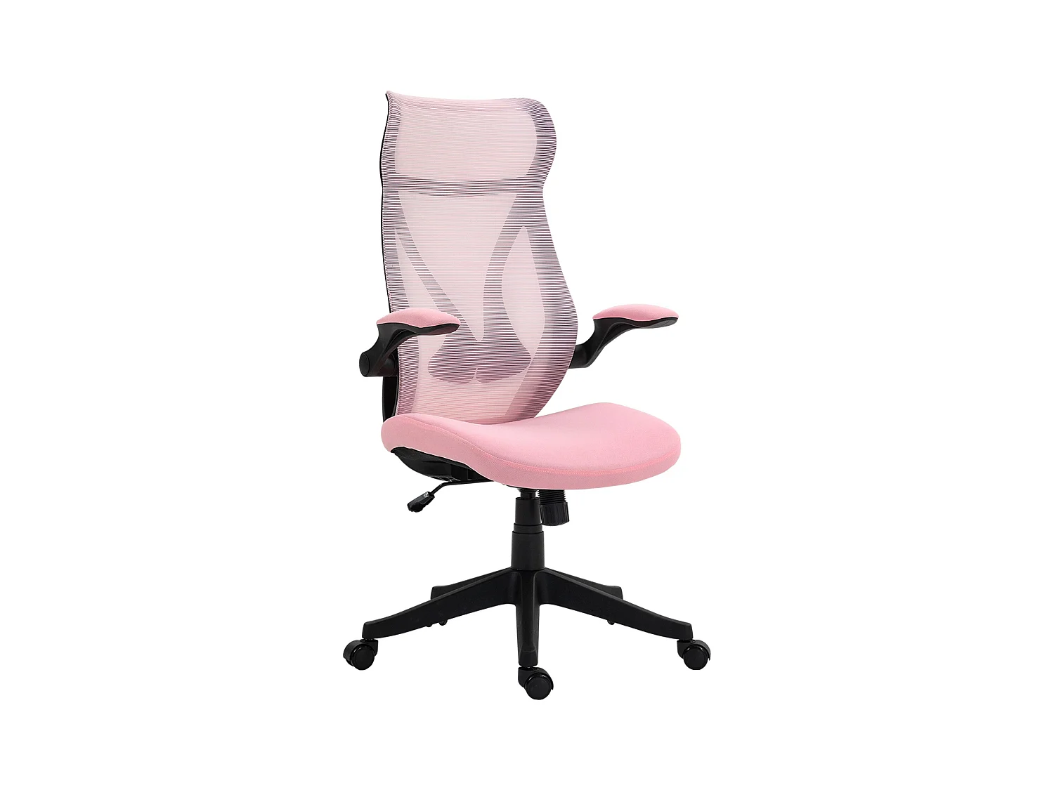 Silla de oficina Adriana Homcom ajustable basculante rosa 113-121x66x66 cm