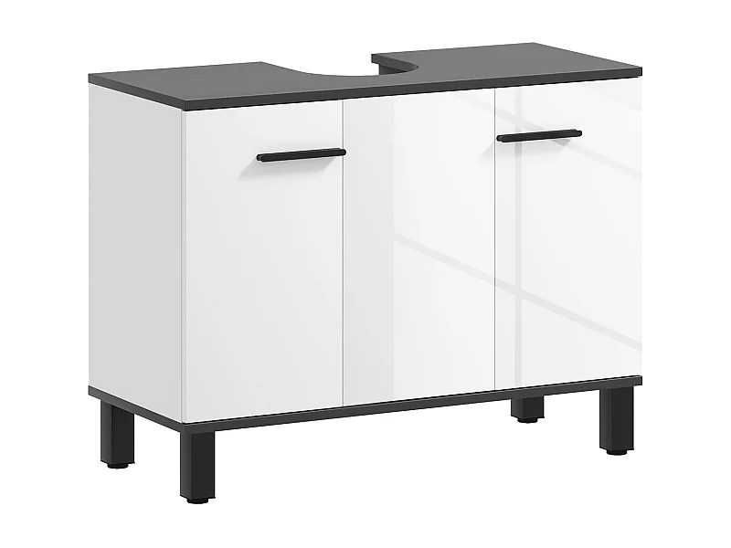 Mueble de baño Amalfi Homcom 2 puertas blanco/negro 60x80x34 cm