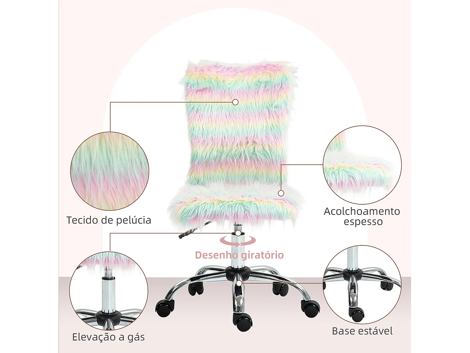 Cadeira de Escritório Aurora Multicor – Conforto e Estilo para Seu Espaço de Trabalho
