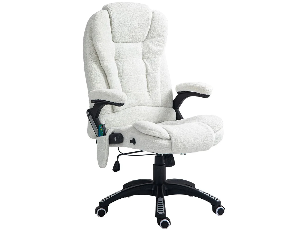 Silla de oficina Kleta Vinsetto con masaje + calefacción blanco 107-116x67x74 cm