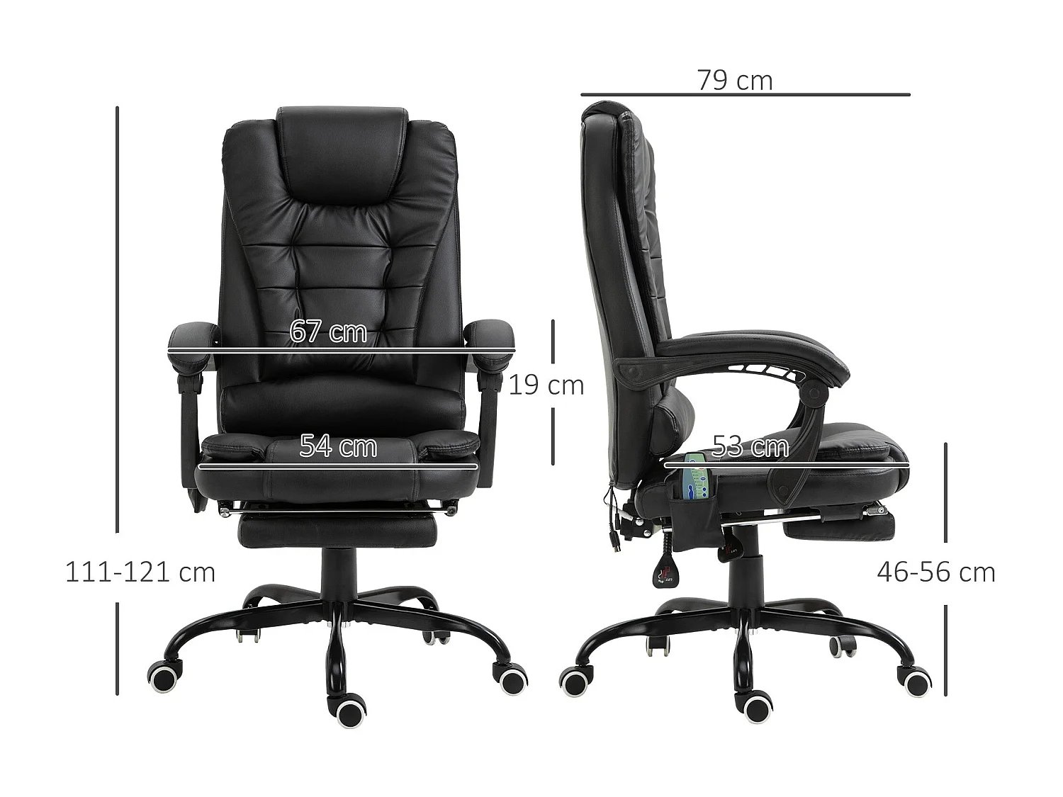 Cadeira de Massagem Vinsetto com 7 Pontos de Massagem e Ajuste de Altura para Escritório