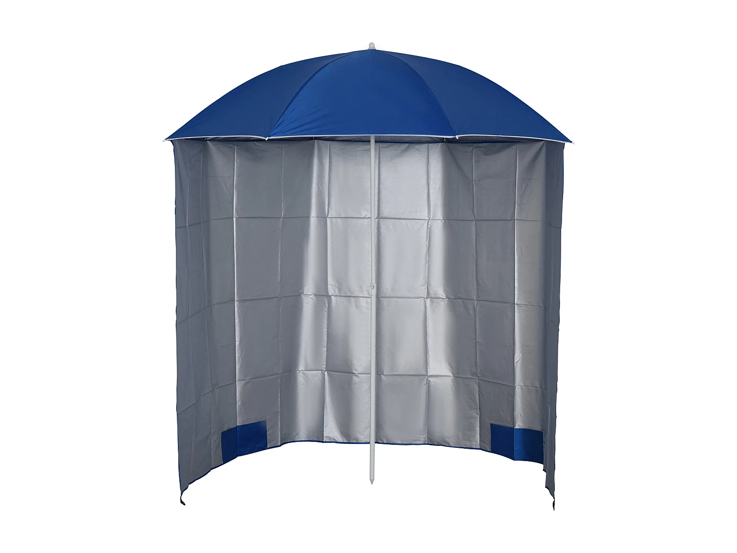 Sombrilla York Outsunny panel lateral + bolsas de arena + estacas azul Ø220 cm