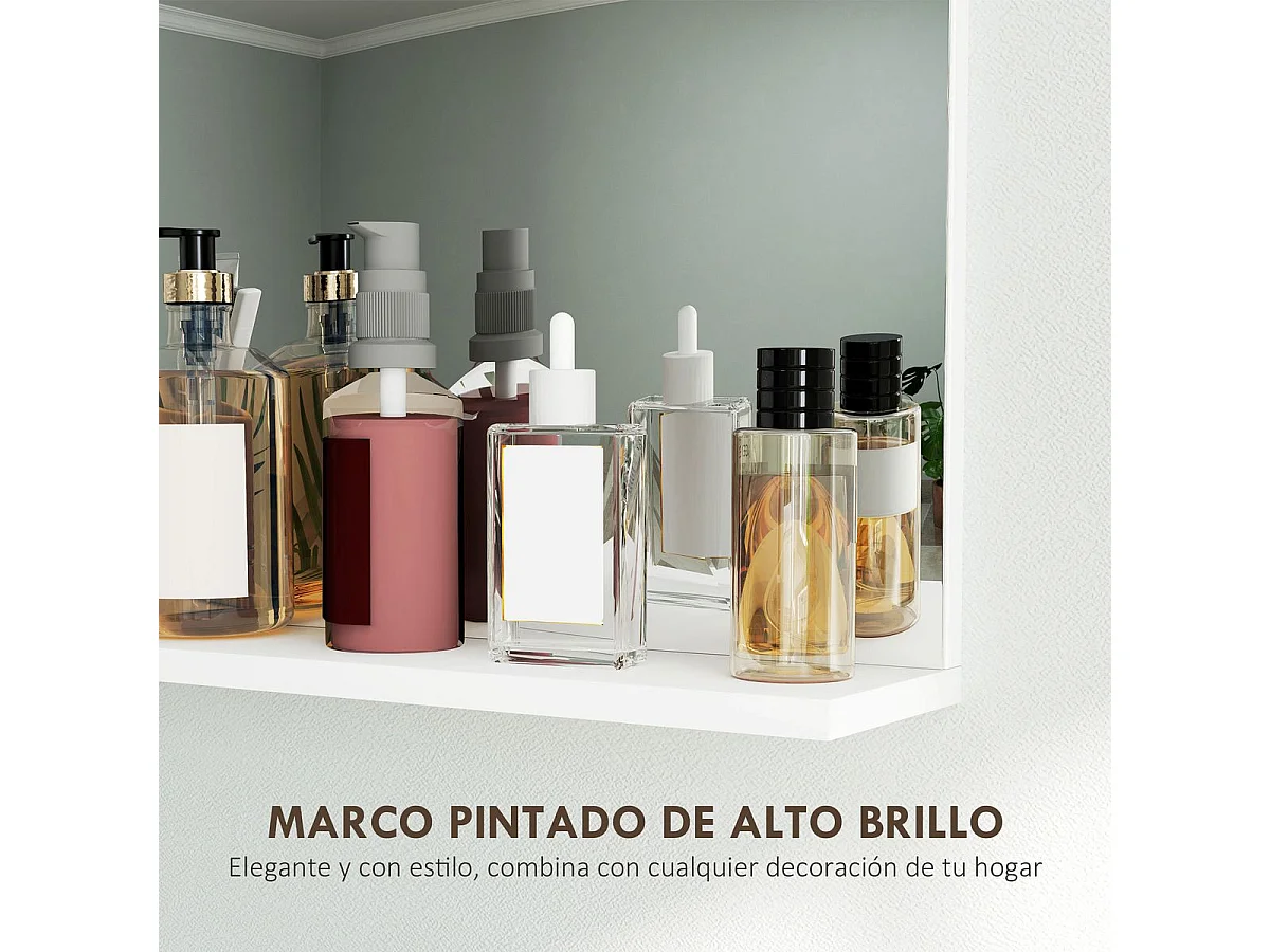 Espejo de baño Altivia Homcom con estante 60x50x12 cm