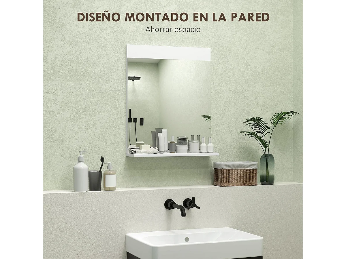 Espejo de baño Altivia Homcom con estante 60x50x12 cm