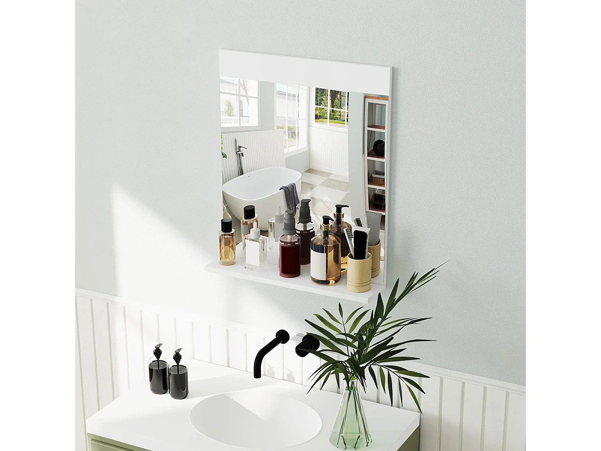 Espejo de baño Altivia Homcom con estante 60x50x12 cm