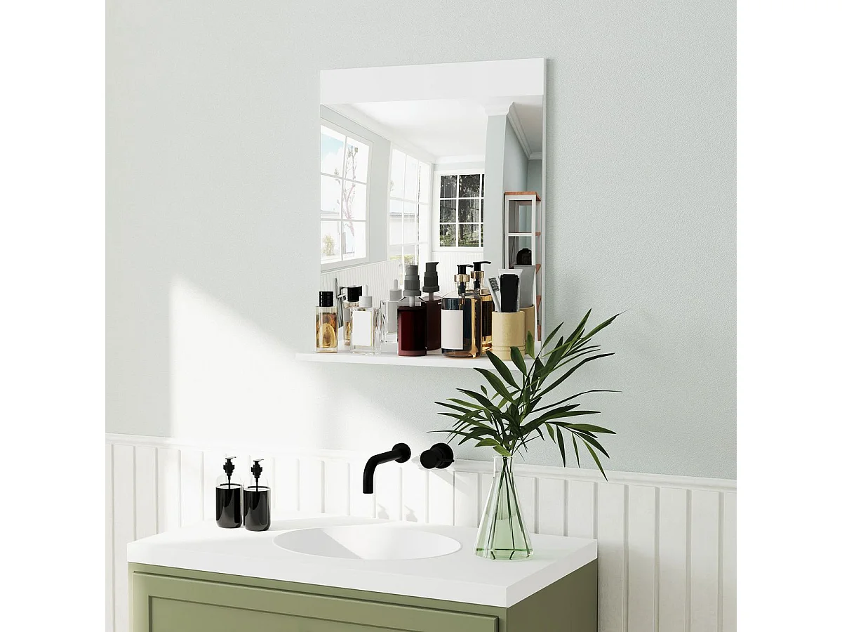 Espejo de baño Altivia Homcom con estante 60x50x12 cm