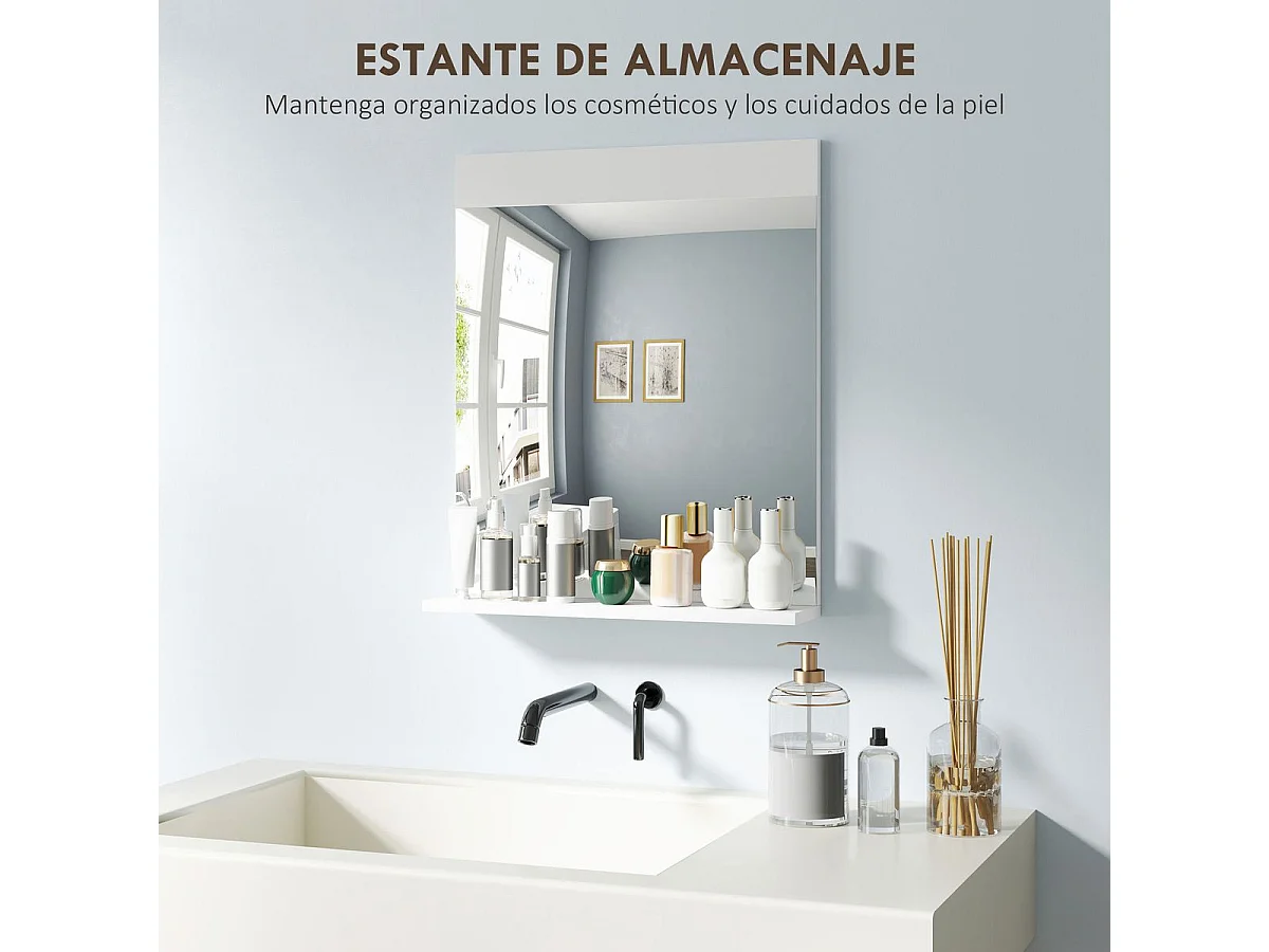 Espejo de baño Altivia Homcom con estante 60x50x12 cm