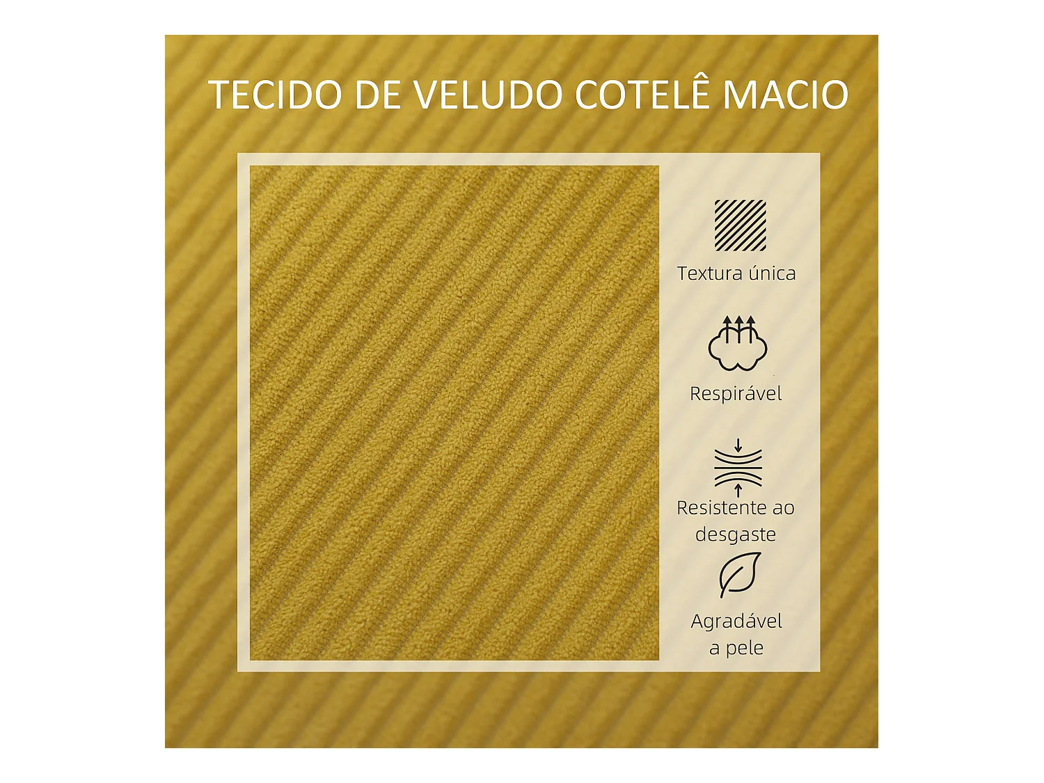 Sofá Iris Homcom 2 plazas + 2 puertos USB amarillo 85x110x60 cm