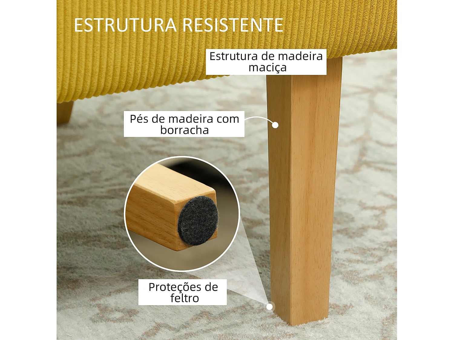 Sofá de 2 Lugares Elegante em Veludo com Entradas USB e Pés de Madeira - Modelo Toulon