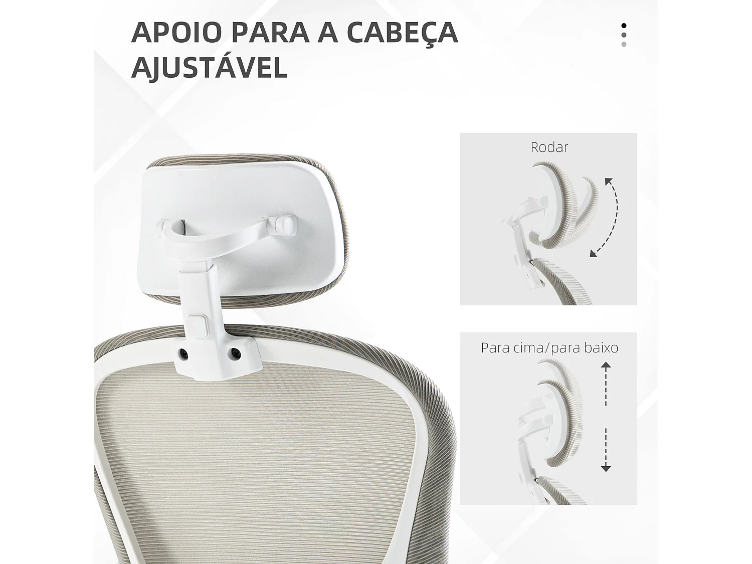 Vinsetto silla de malla basculante silla de oficina girat gris