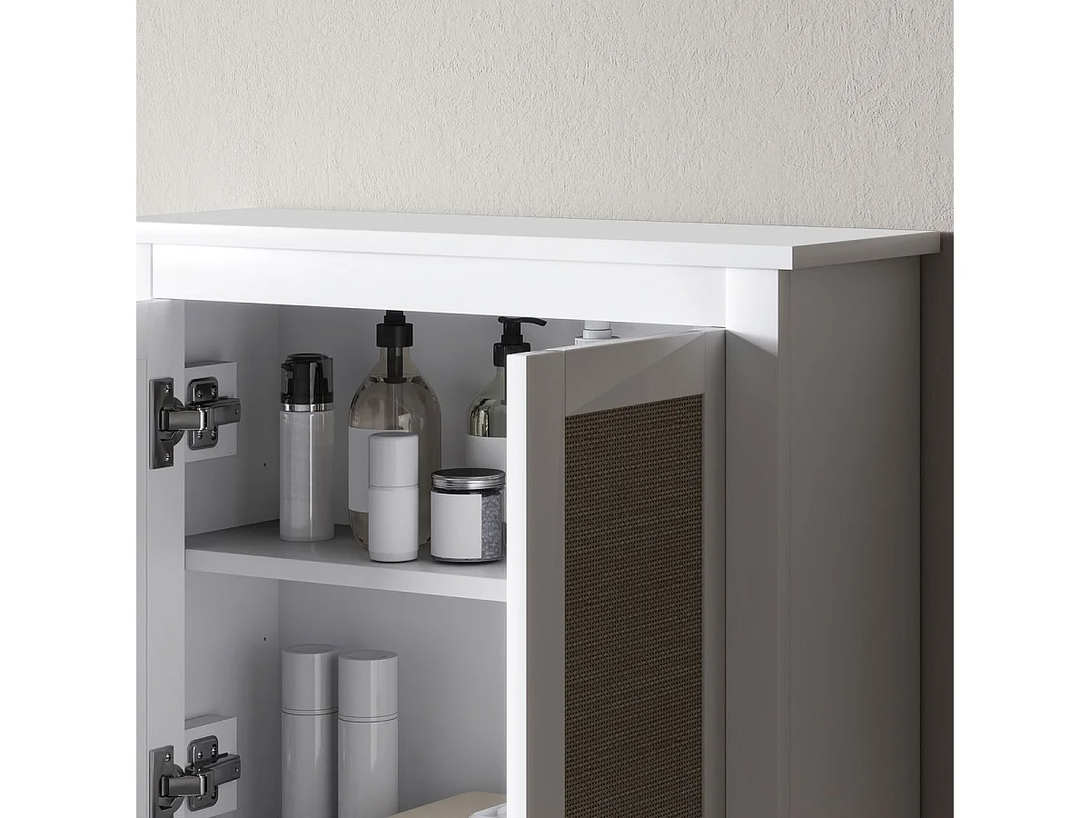 Armario de baño Brisa Homcom 2 puertas blanco/natural 49,4x60x19,5 cm