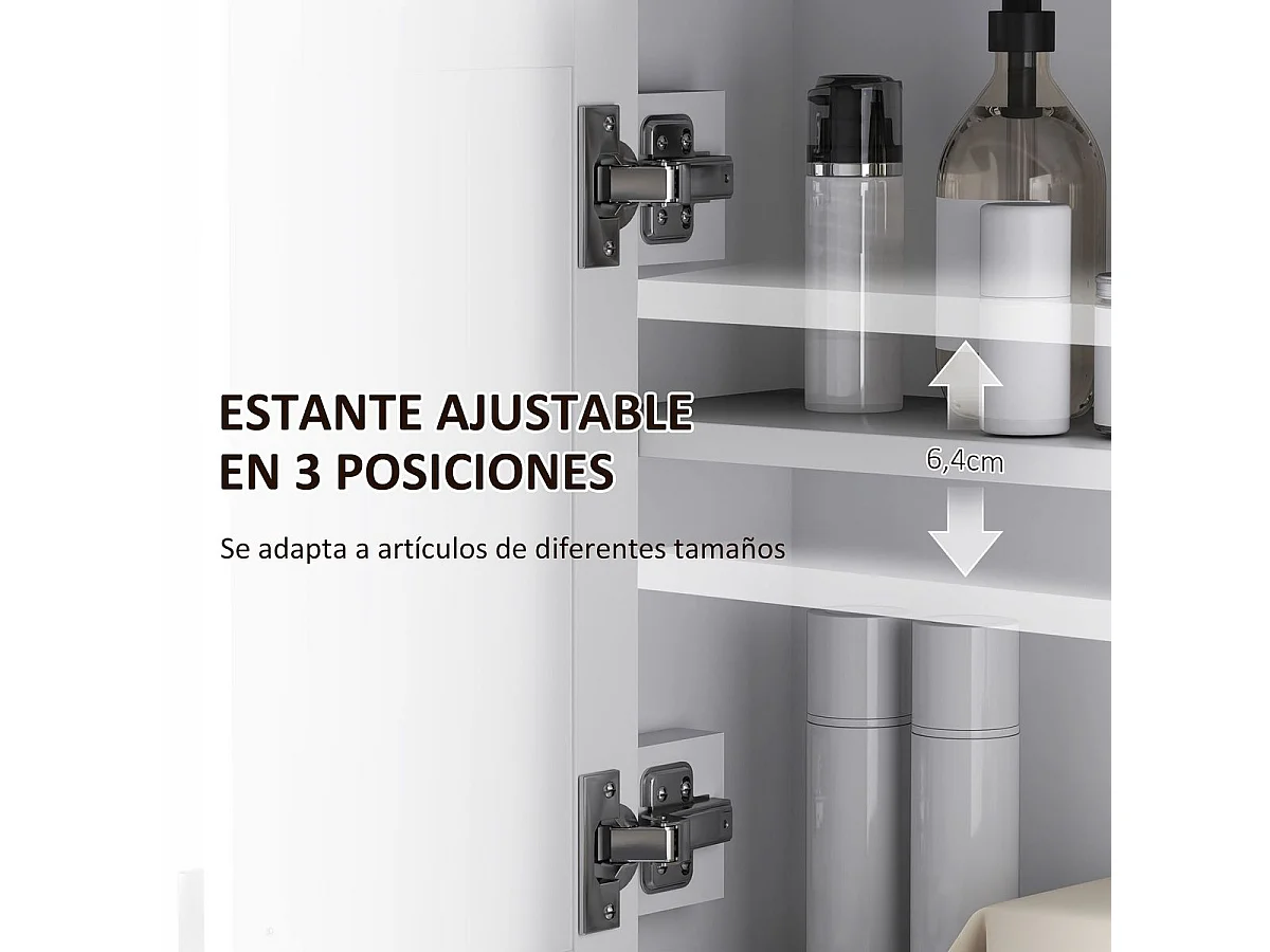 Armario de baño Brisa Homcom 2 puertas blanco/natural 49,4x60x19,5 cm