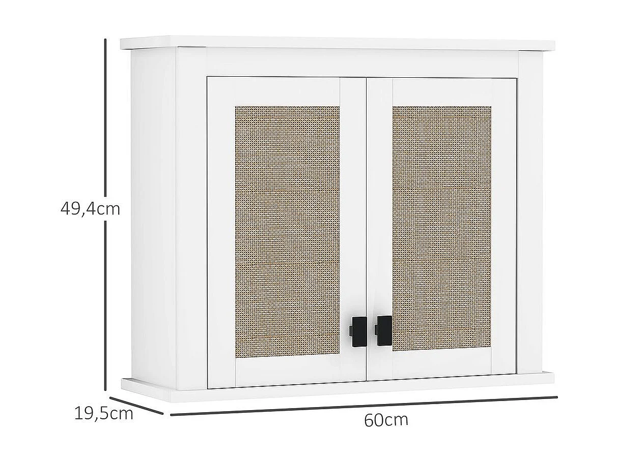Armario de baño Brisa Homcom 2 puertas blanco/natural 49,4x60x19,5 cm