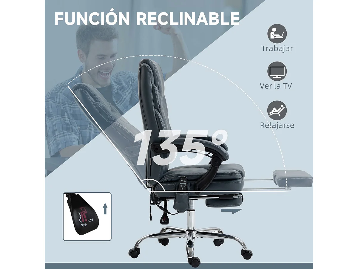 Cadeira de Escritório Vinsetto com Massagem e Aquecimento - Conforto e Estilo para o Seu Espaço de Trabalho