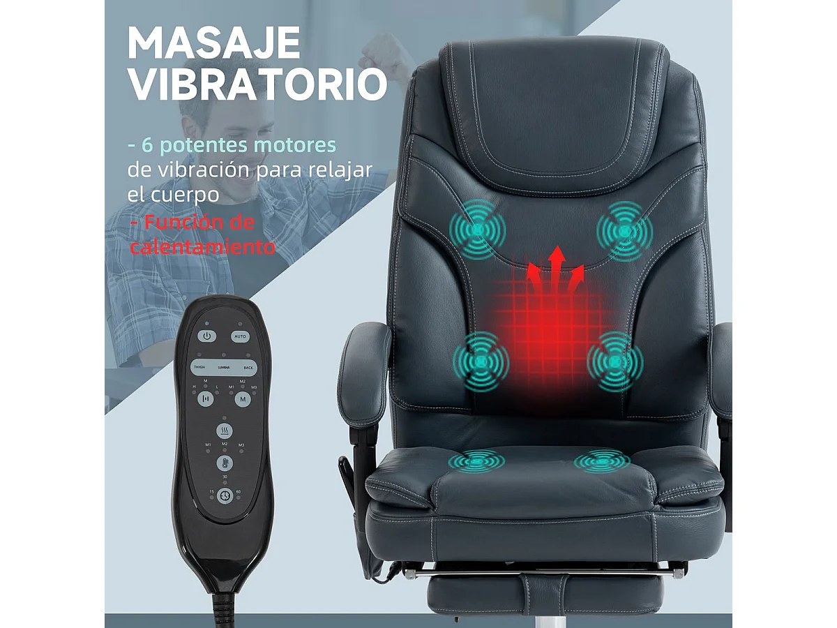 Cadeira de Escritório Vinsetto com Massagem e Aquecimento - Conforto e Estilo para o Seu Espaço de Trabalho